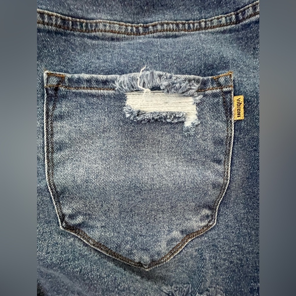 Vibrant MIU Shorts Women 3X‎ Denim High Waist Stretch Blue C12 - Picture 3 of 8